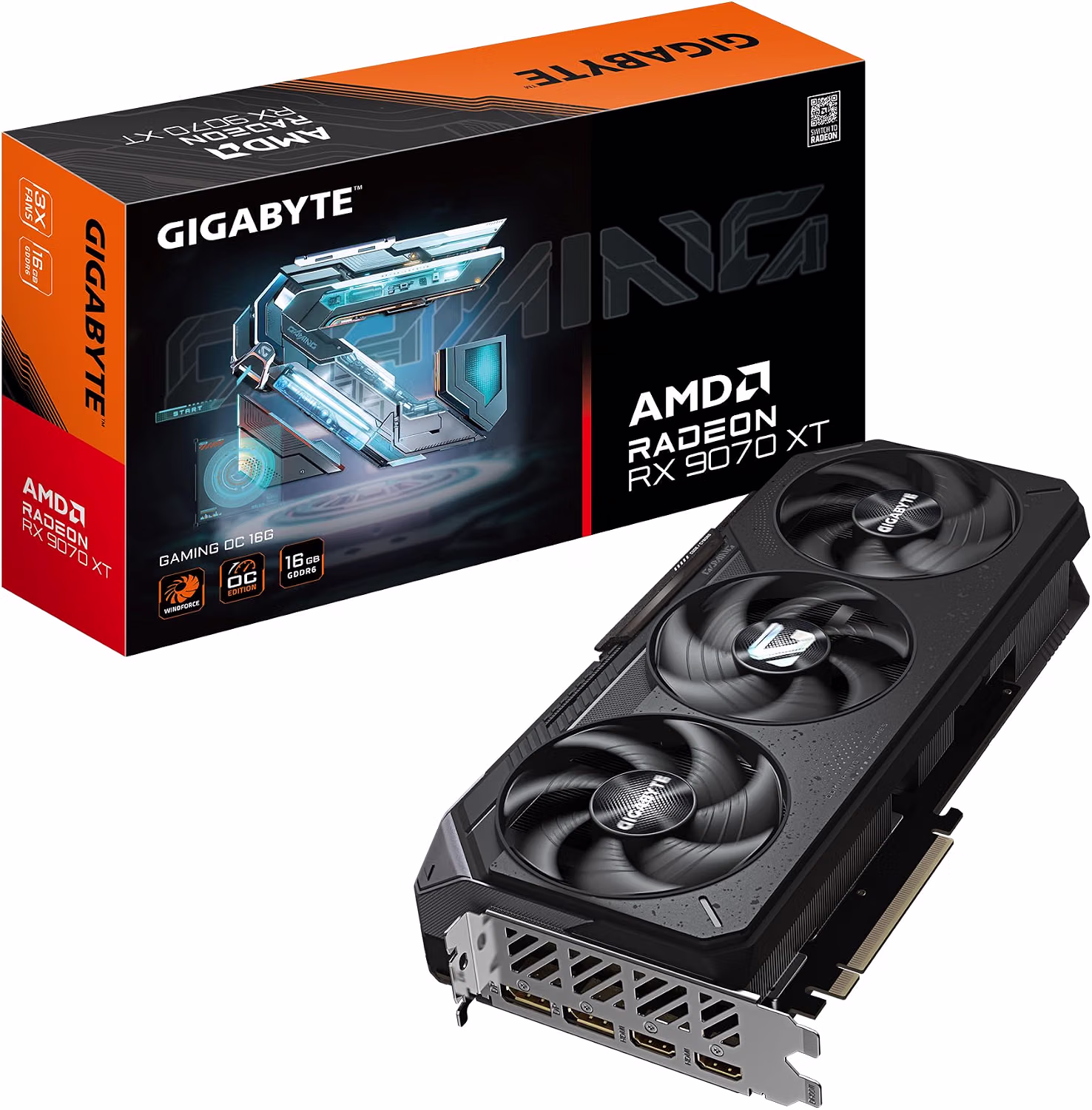 GIGABYTE Radeon RX 9070 XT Gaming OC 16G, tarjeta gráfica, 16GB GDDR6